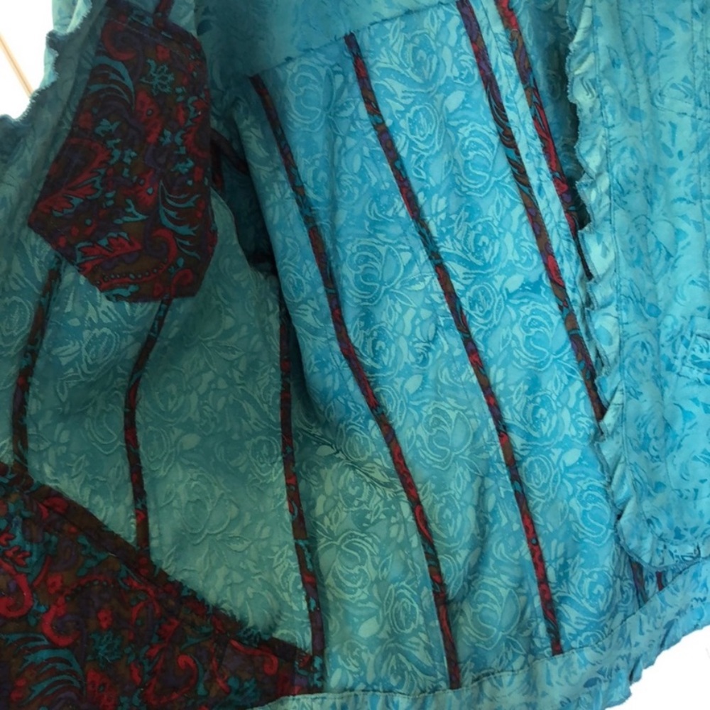 Coldwater Creek Blue Ruffle Jacket - Picture 5 of 7